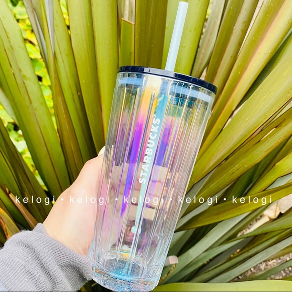 ✨NEW✨Starbucks Rainbow Iridescent Glass Tumbler